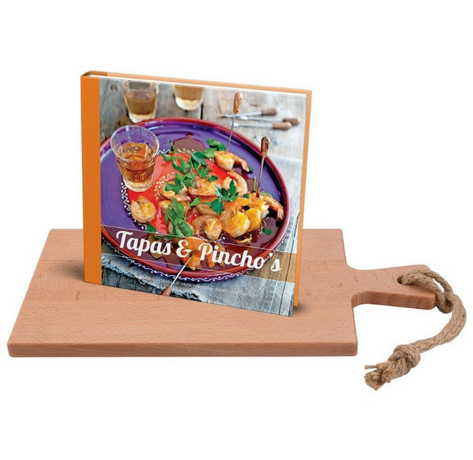 Vuur & Rook Puur Hout Serveerplank 38 cm + Tapas & Pincho's