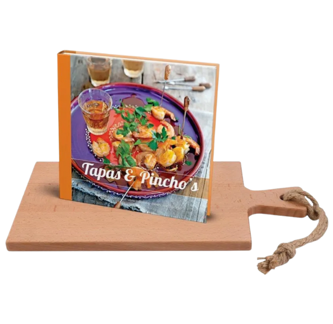 Vuur & Rook Puur Hout Serveerplank 38 cm + Tapas & Pincho's