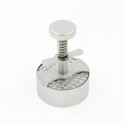 Vuur & Rook RVS Hamburgerpers met Structuurblad Ø 70mm