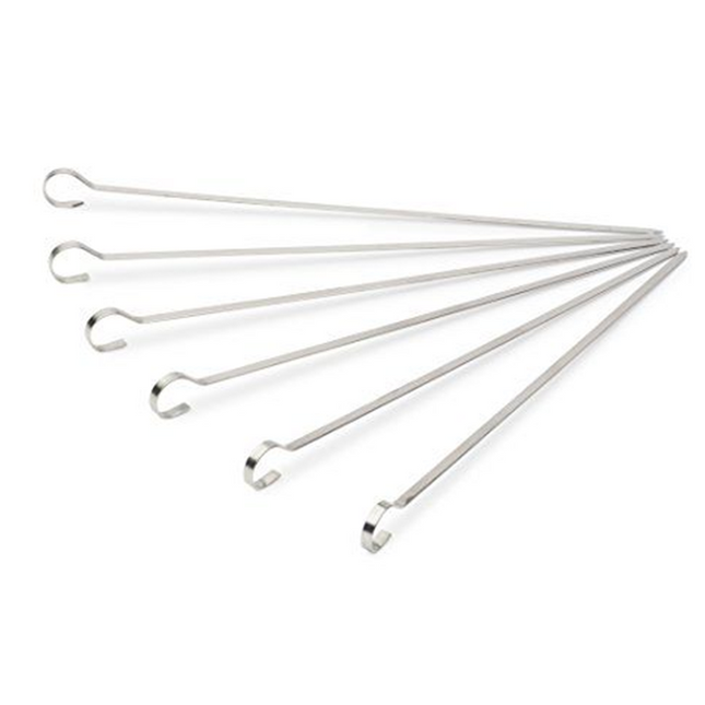 Vuur & Rook RVS Platte Saté / Sjasliek / Shish Kebab Pennen 25 cm 10 stuks