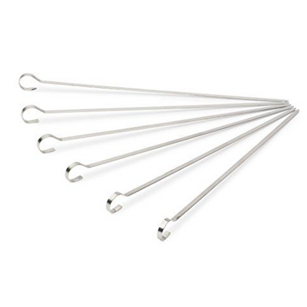 Vuur & Rook RVS Platte Saté / Sjasliek / Shish Kebab Pennen 28 cm 10 stuks