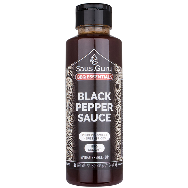 Vuur & Rook Saus.Guru Black Pepper BBQ Sauce 500 ml