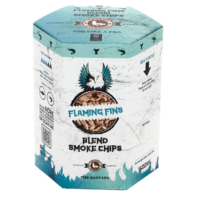 Vuur & Rook Smokey Goodness Flaming Fins Smoke Chips blend Alder, Apple & Cherry 1600 ml