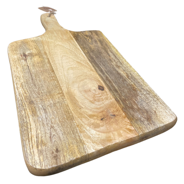 Vuur & Rook Snijplank Mangohout Rechthoekig Met Handvat 43 x 23 x 2,5 cm