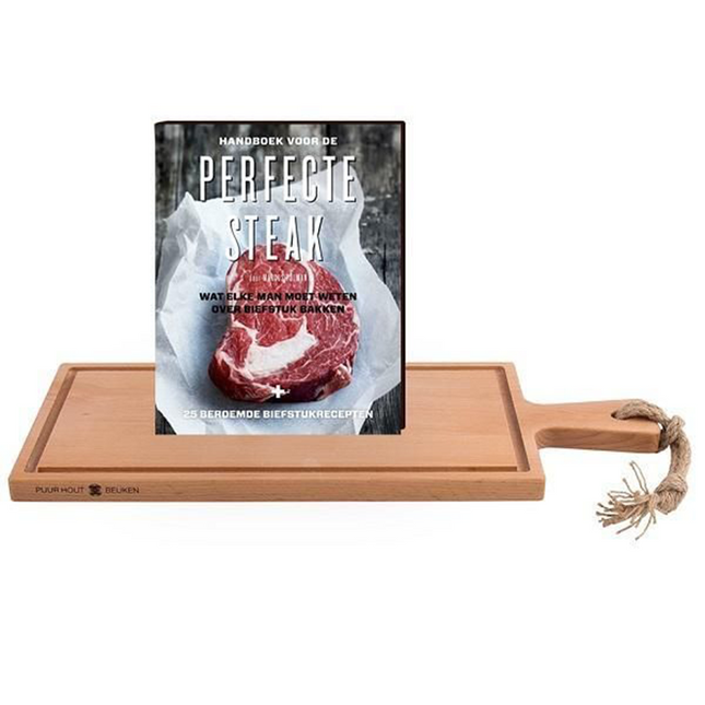Vuur & Rook Steakplank 49 cm + De Perfecte Steak Boek