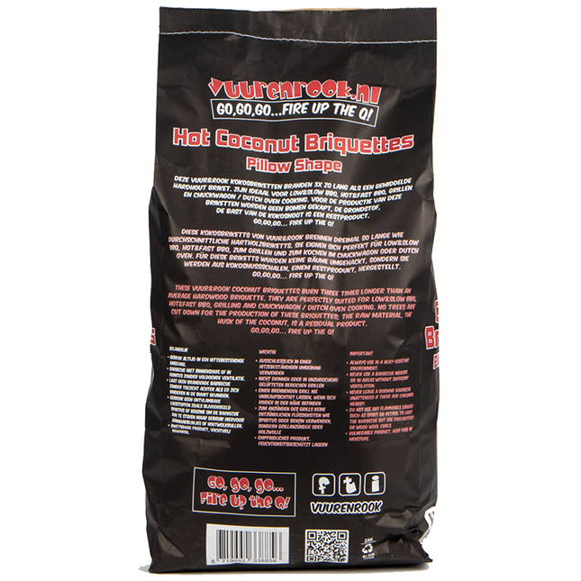 Vuur & Rook Transport Damage: Vuur&Rook Hot Coconut Briketten Pillow Shape 10 kg