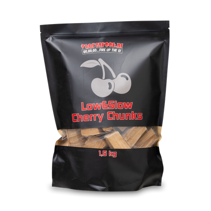 Vuur & Rook Transport Damage: Vuur&Rook Low&Slow Kersen Chunks 1,5 kg