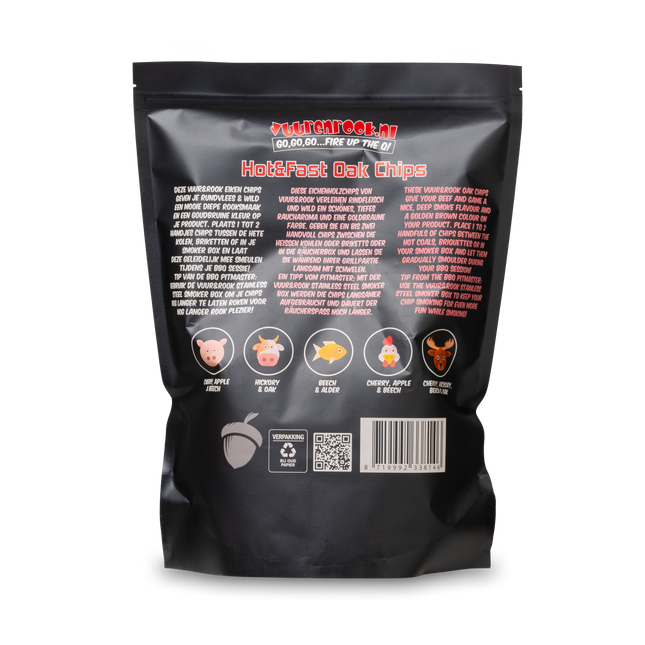 Vuur & Rook Vuur&Rook Hot&Fast Eiken Chips 1,5 kg