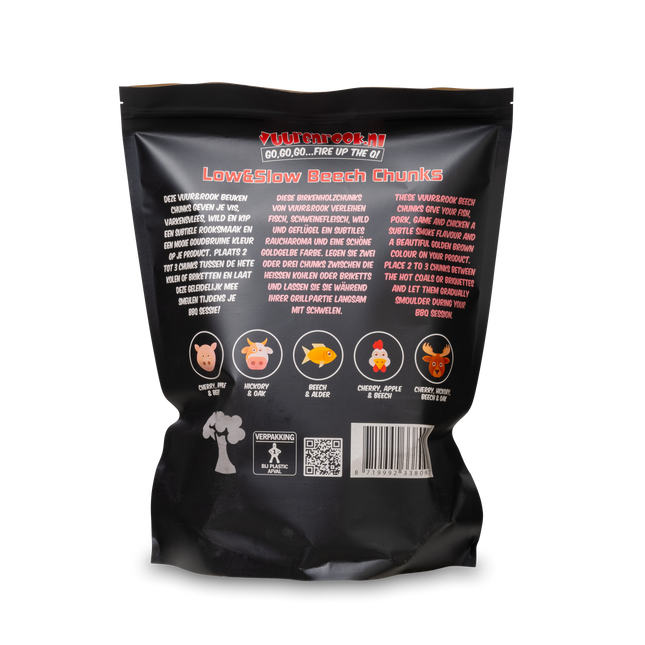 Vuur & Rook Vuur&Rook Low&Slow Beuken Chunks 1,5 kg