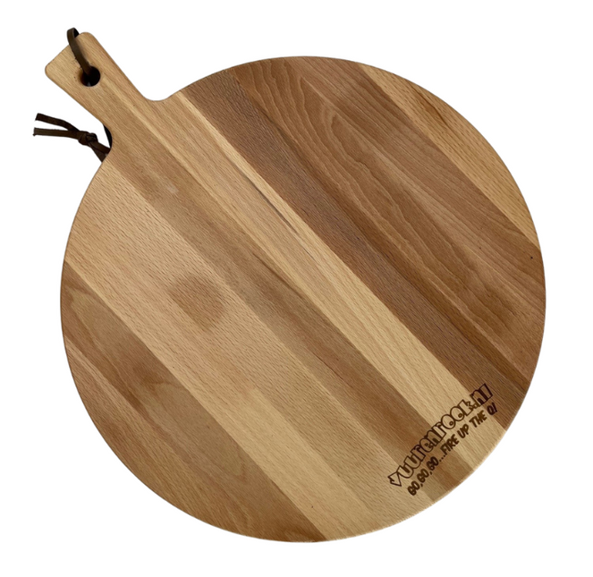 Vuur & Rook Vuur&Rook Puur Hout Serveerplank Rond 35cm + Stokbrood