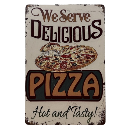 Vuur & Rook Wandbord Delicious Pizza Hot tasty 30x20cm