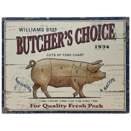 Vuur&Rook Wandbord Butchers Choice "Varken" 33x25cm
