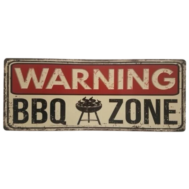 Wandbord BBQ Wandbord Warning BBQ Zone 50x20 cm