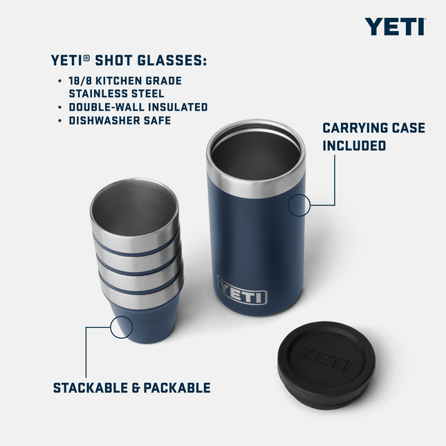 YETI Yeti Shotglazen Stainless Steel 4 stuks