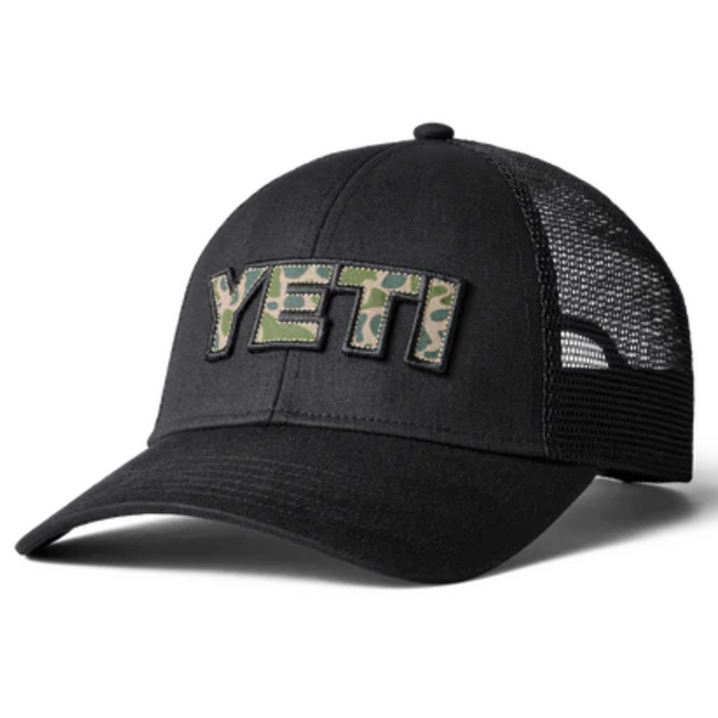 YETI Yeti Truckerspet Met Camouflage Badge Zwart